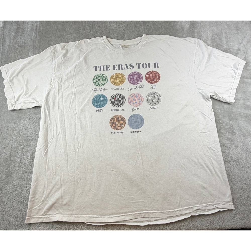 Comfort Colors The Eras Tour T-Shirt Mens 4XL Ivory Graphic Short Sleeve Tee